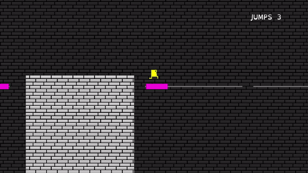 Ten Jumps gameplay gif, showing moving platforms